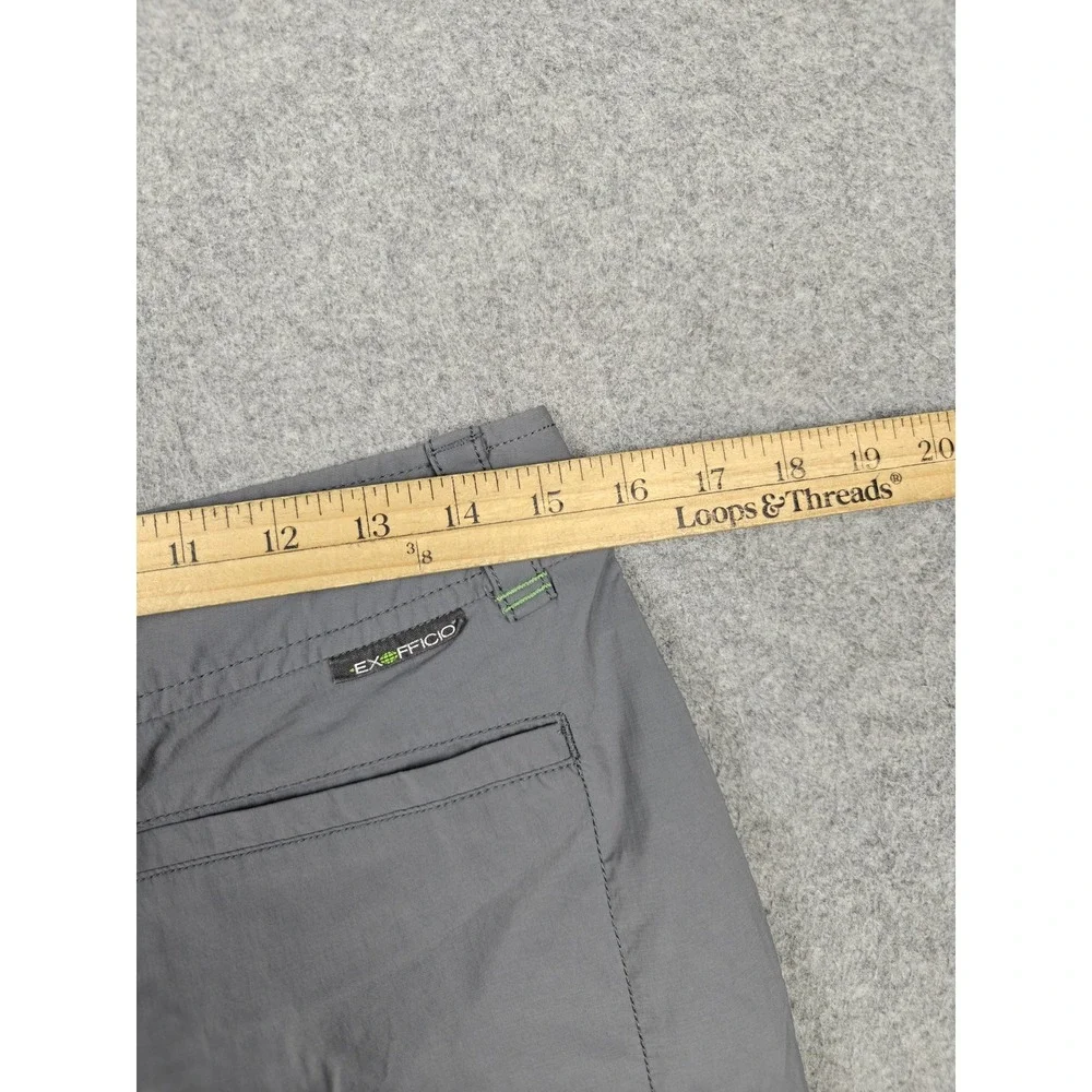 ExOfficio Pants Mens 30x30 Gray Nylon Stretch Cargo Hiking Travel Quick Dry